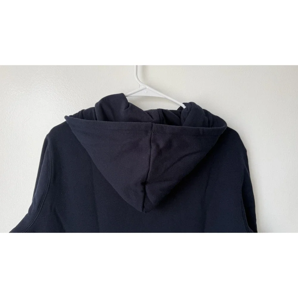 Land's End Women Medium Maxi Hoodie Dress Navy Long Hooded Sweatshirt - Picture 4 of 9